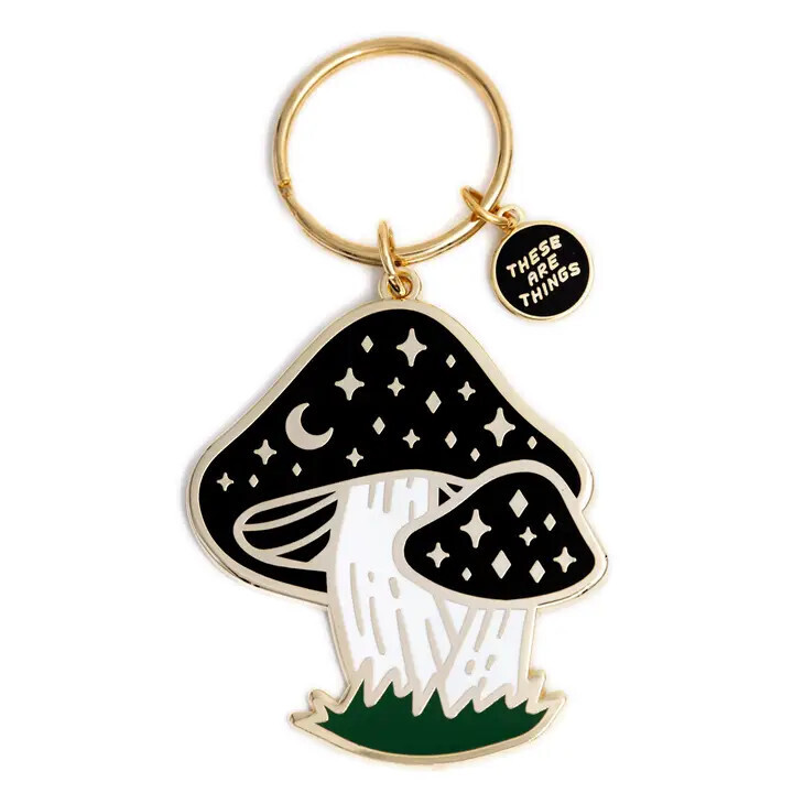 Enamel Keychain Cosmic Mushroom