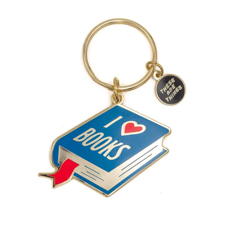 Enamel Keychain I Heart Books