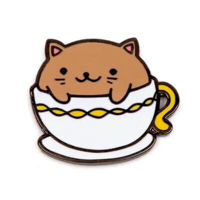 Enamel Pin Cat Tea Cup