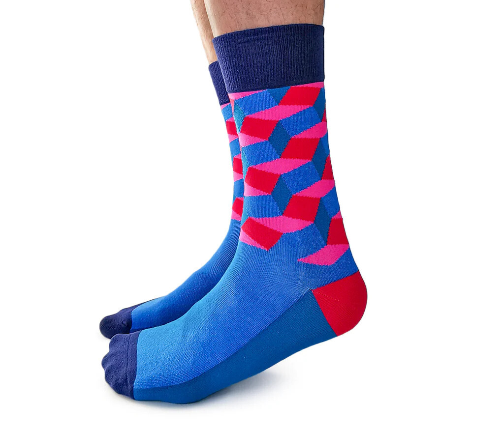 Men&#39;s Socks Neon City Pink Blue