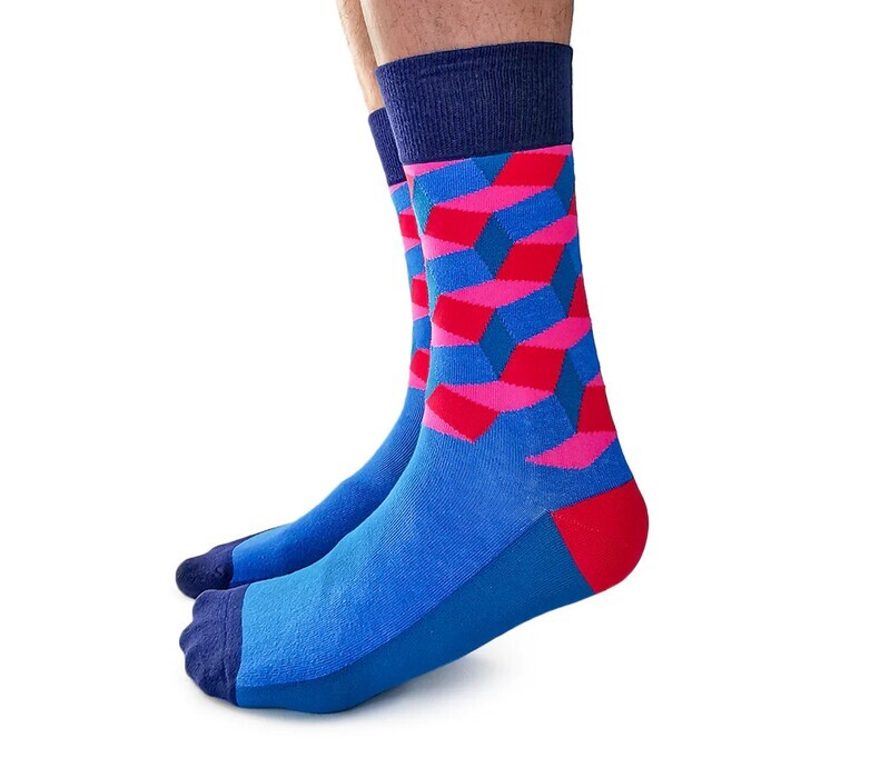 Men&#39;s Socks Neon City Pink Blue