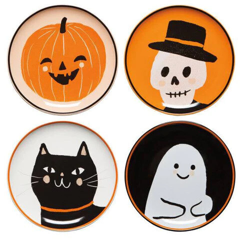 Appetizer Plates Set of 4 Boo Crew