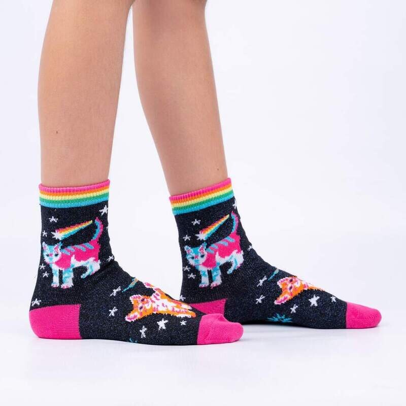 Junior Crew Socks Pack of 3 Space Cats