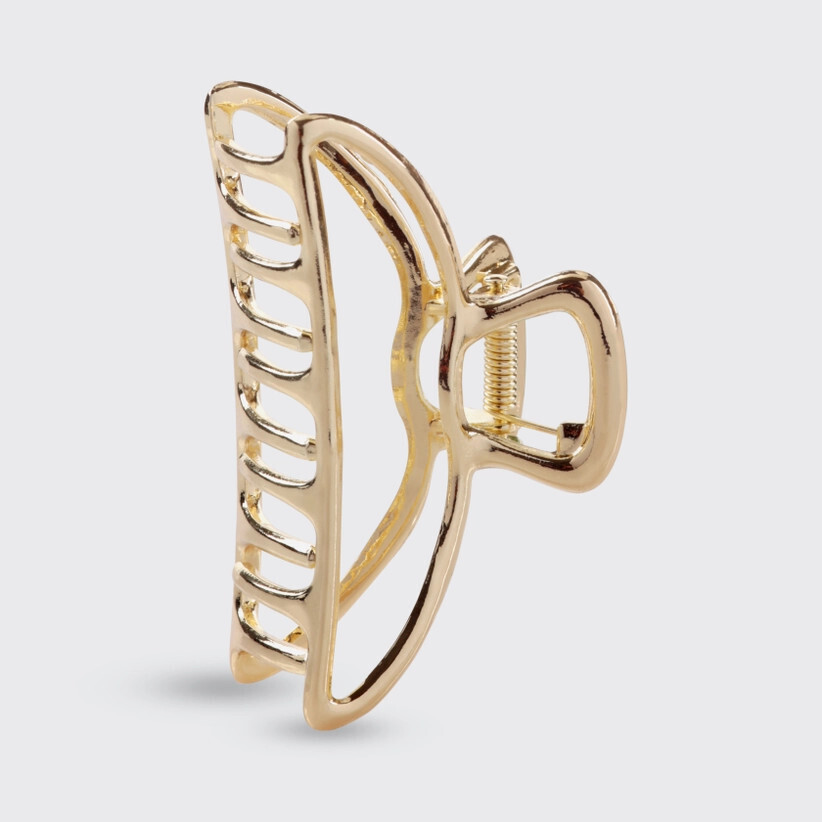 Metal Open Shape Claw Clip Gold