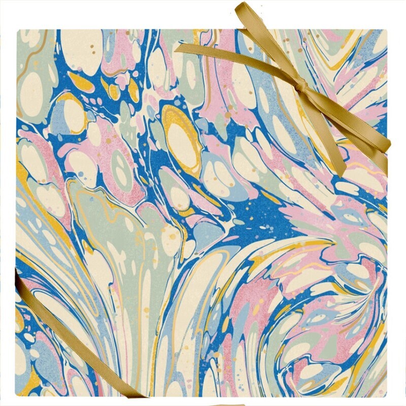 Stone Wrapping Paper Pink and Blue Marble