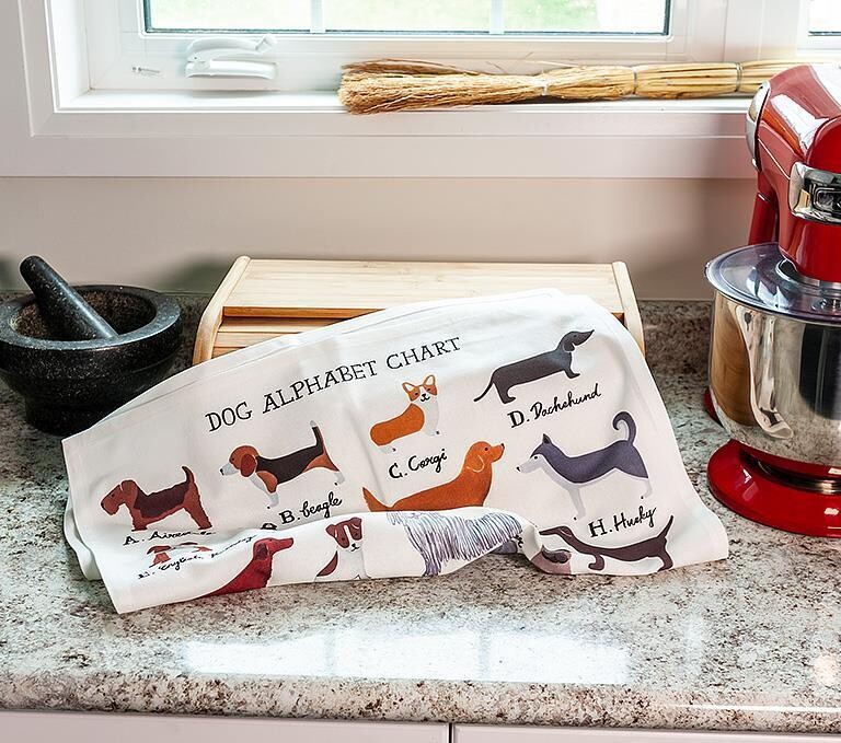 Tea Towel Lily Kao Dog Alphabet