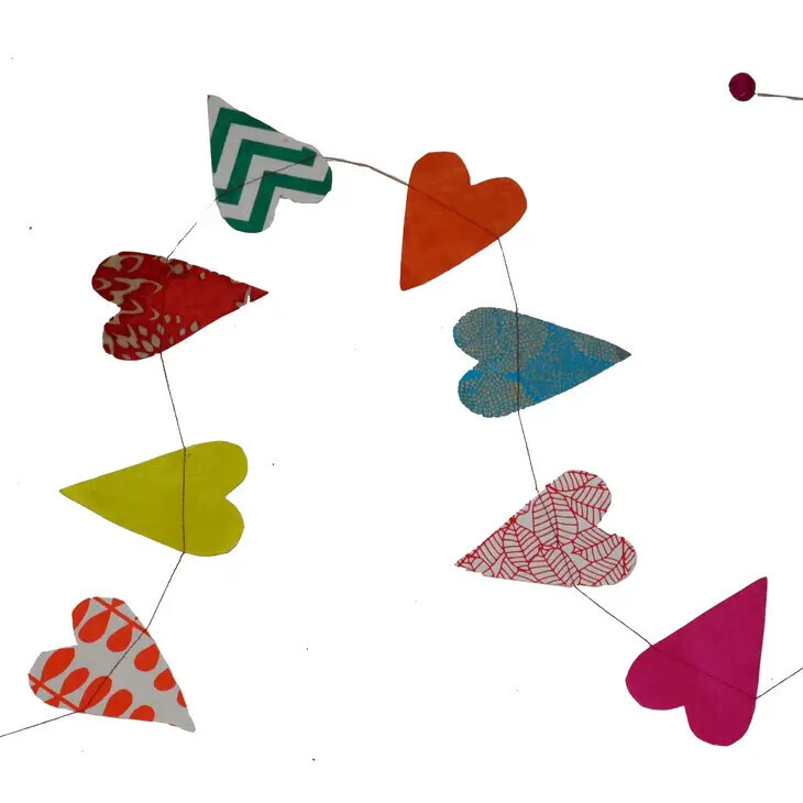 Paper Garland Multicolour Hearts