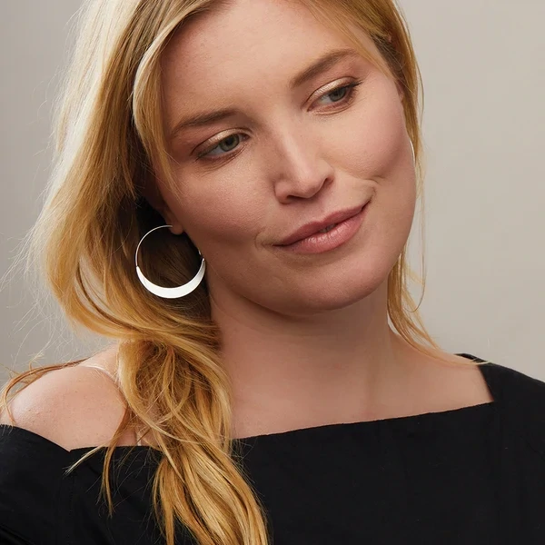Refined Earring Collection Crescent Hoop Gold Vermeil