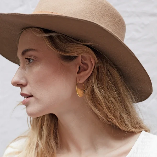 Refined Earring Collection Lunar Hoop Gold Vermeil