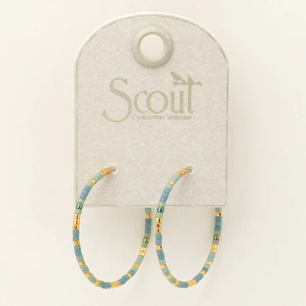 Miyuki Small Hoop Earrings Turquoise Mint Gold