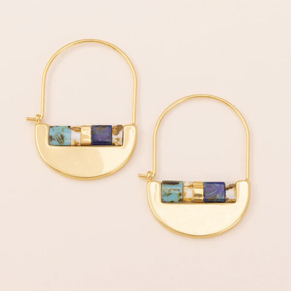 Good Karma Miyuki Crescent Hoop Indigo Gold