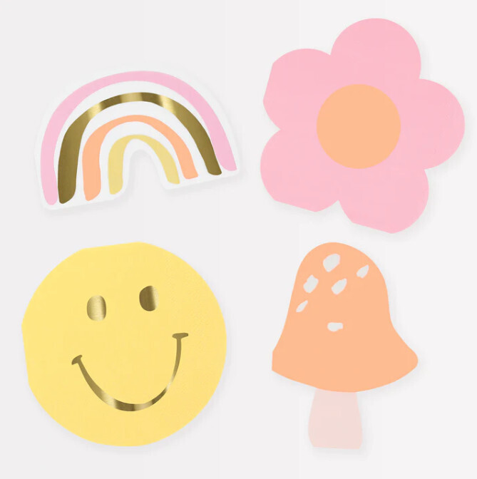 Napkins Diecut Happy Face Icons