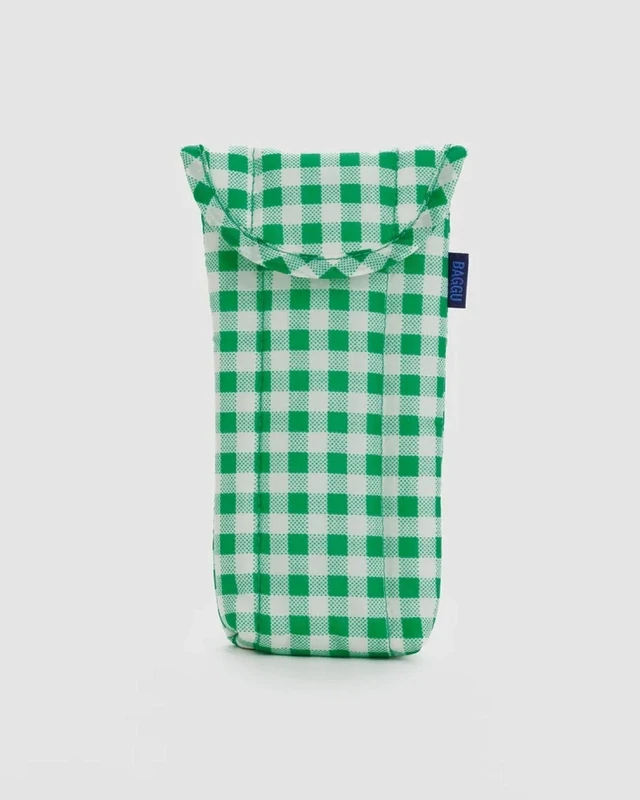 Puffy Glasses Sleeve Green Gingham