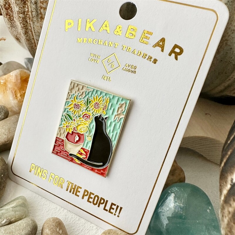 Enamel Pin "Arles" Cat and Sunflowers