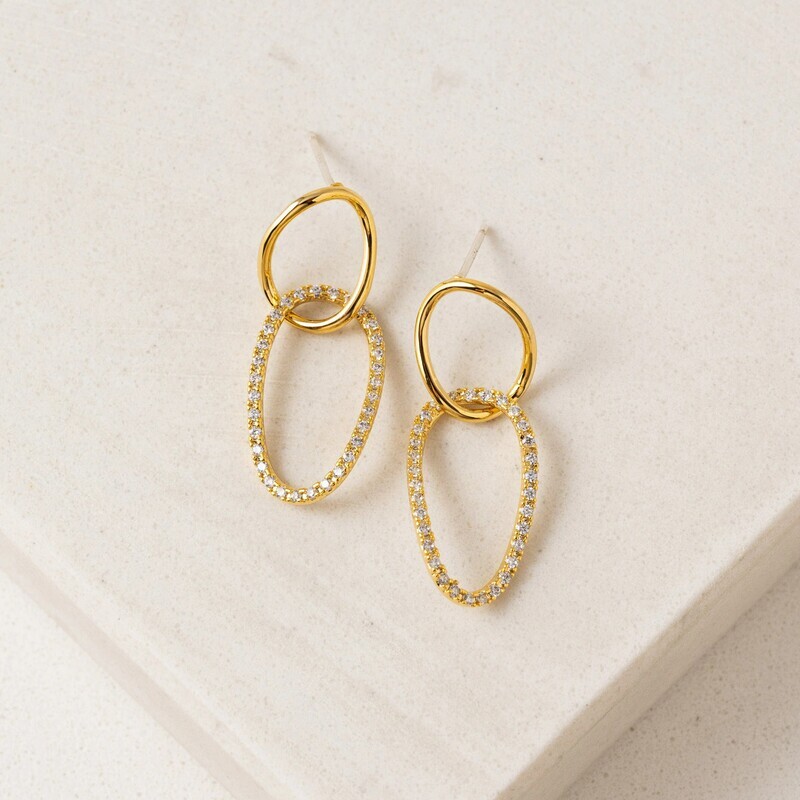 Encore Small Drop Earrings Gold