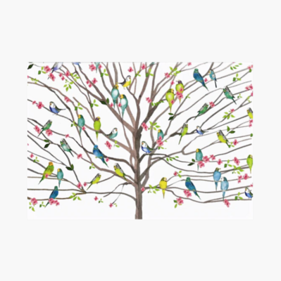 Note Cards Tree Of Budgies