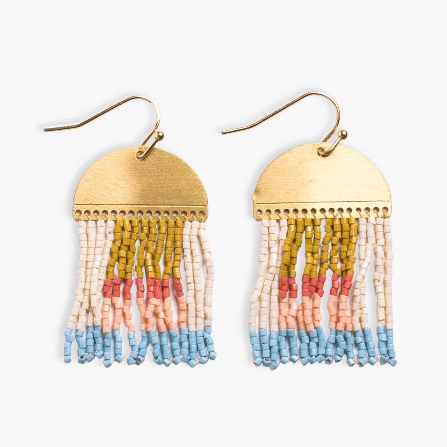 Birdie Abstract Beaded Fringe Earrings Amalfi
