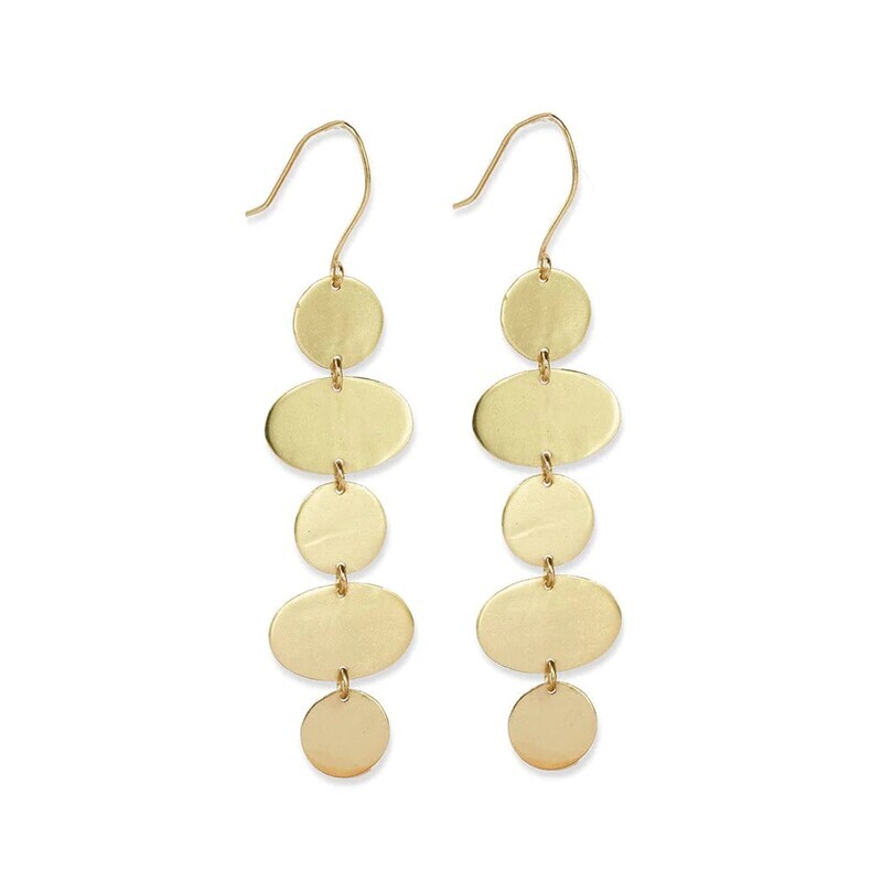 Gretchen Oval Circle Earrings Brass