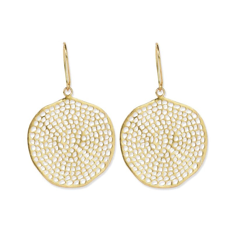 Gretchen Large Circle with Holes Earrings Brass