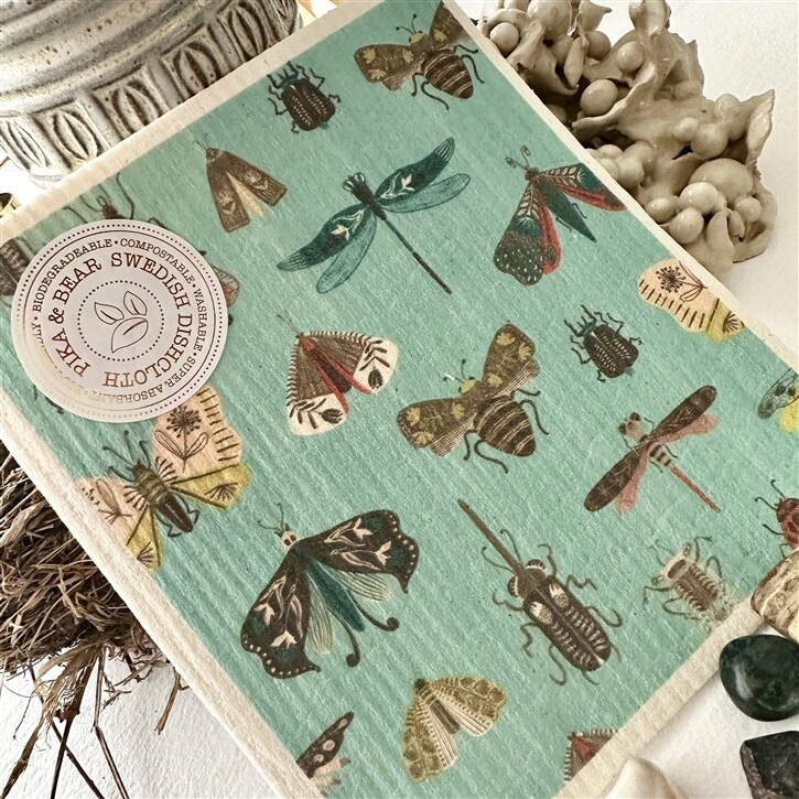 Swedish Dishcloth &quot;Arthropoda&quot; Folk Insects Design