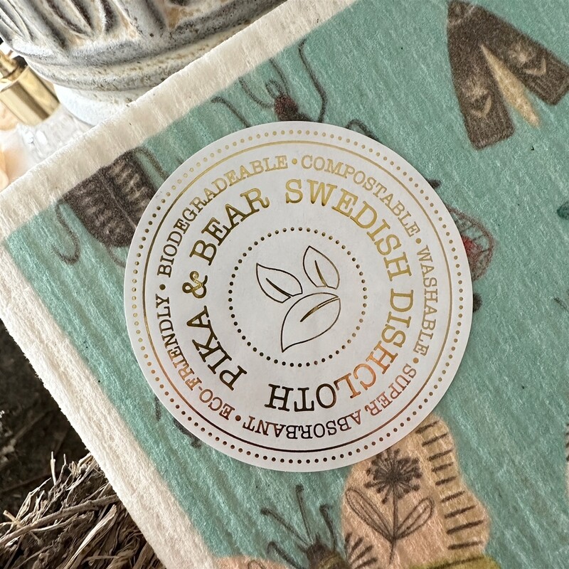 Swedish Dishcloth "Arthropoda" Folk Insects Design