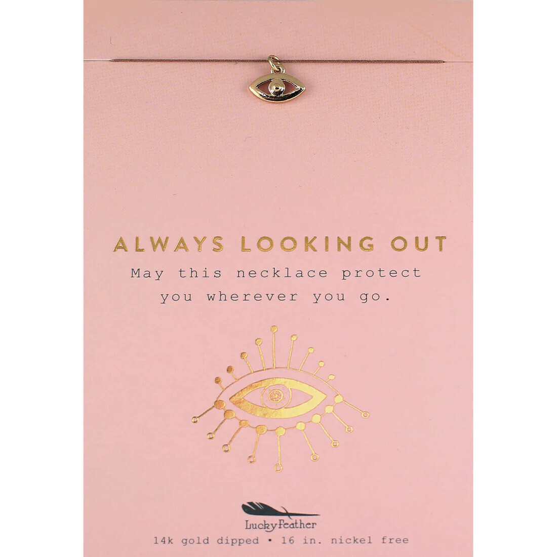 New Moon Gold Charm Necklace Always Looking Out