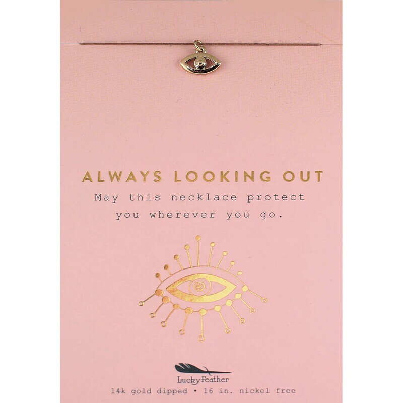 New Moon Gold Charm Necklace Always Looking Out