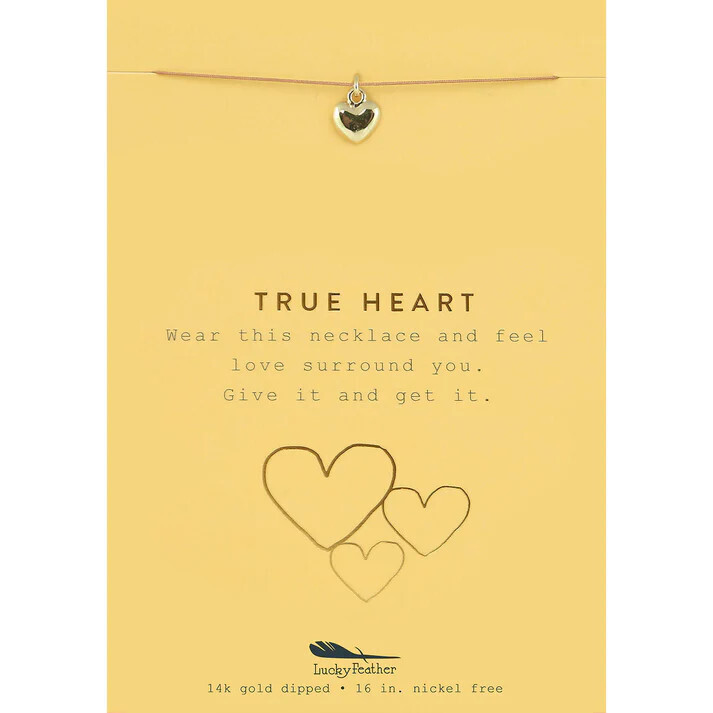 New Moon Gold Charm Necklace True Heart