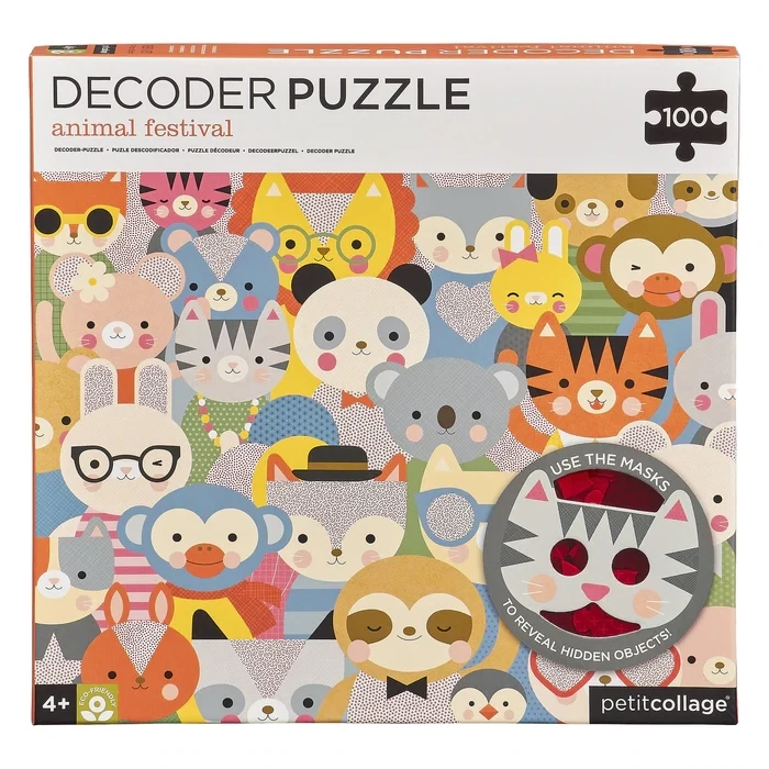 100 Piece Decoder Puzzle Animal Festival