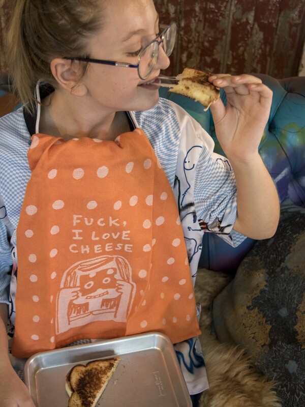 Dishtowel Woven Fuck, I Love Cheese