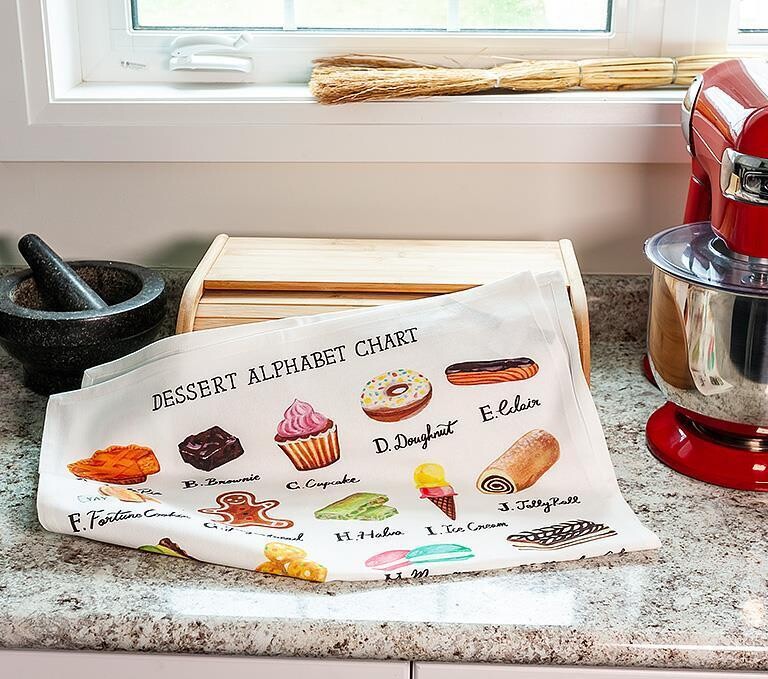 Tea Towel Lily Kao Desserts Alphabet