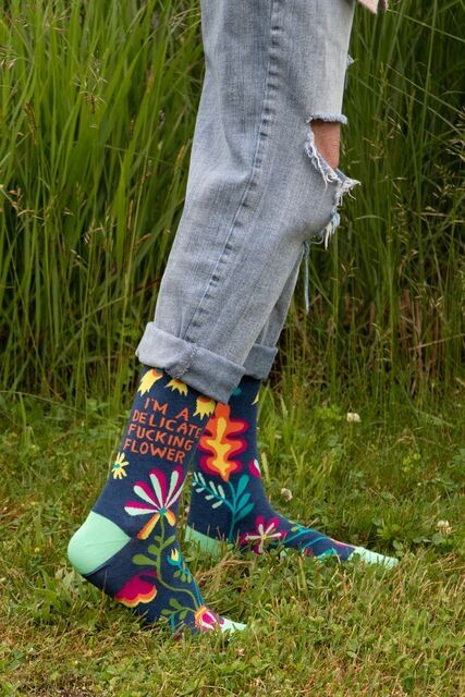 Women's Crew Socks I’m A Delicate Fucking Flower
