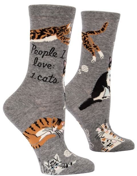 Women's Crew Socks People I Love Cats