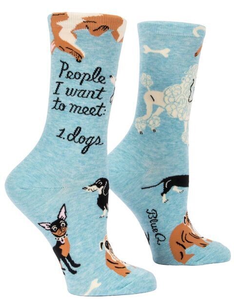 Women&#39;s Crew Socks People I Want to Meet Dogs
