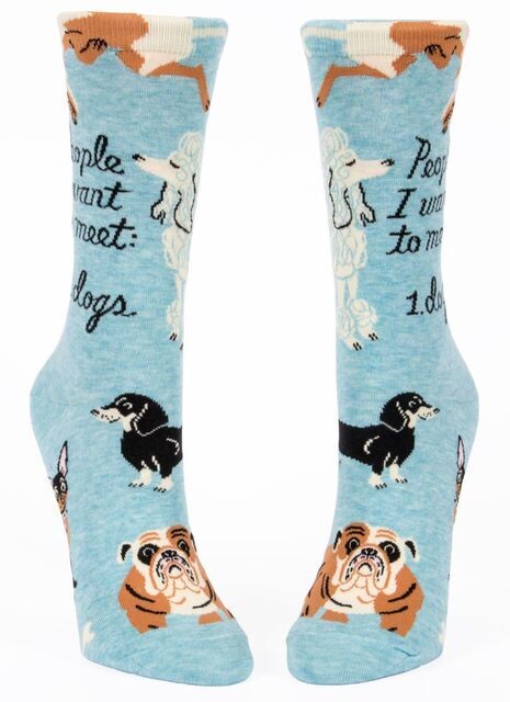 Women's Crew Socks People I Want to Meet Dogs