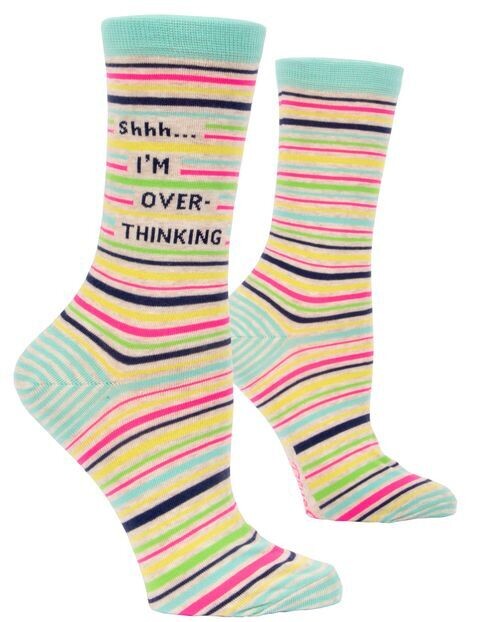 Women&#39;s Crew Socks Shhh, I&#39;m Overthinking