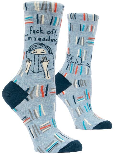 Women&#39;s Crew Socks Fuck Off, I’m Reading