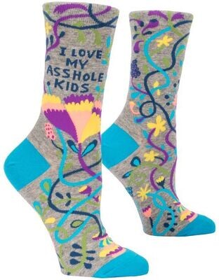 Women&#39;s Crew Socks I Love My Asshole Kids