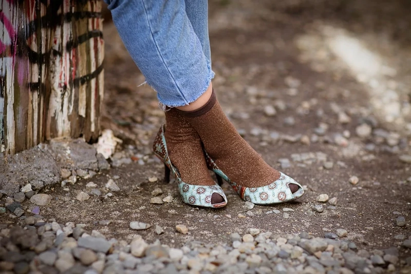 Glitter Socks Walnut