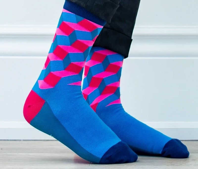 Men's Socks Neon City Pink Blue