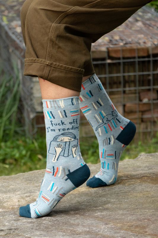Women's Crew Socks Fuck Off, I’m Reading
