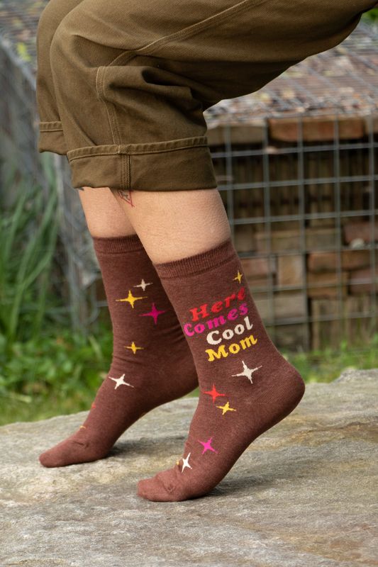 Women's Crew Socks Here Comes Cool Mom