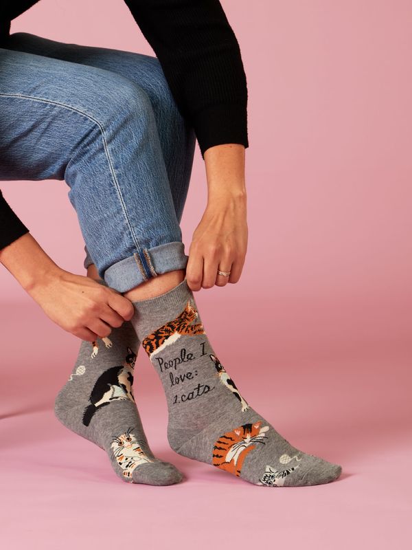 Women's Crew Socks People I Love Cats