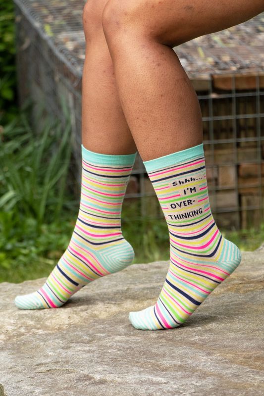 Women's Crew Socks Shhh, I'm Overthinking