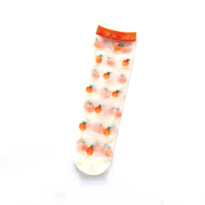 Sheer Fruit Ankle Socks Clementine