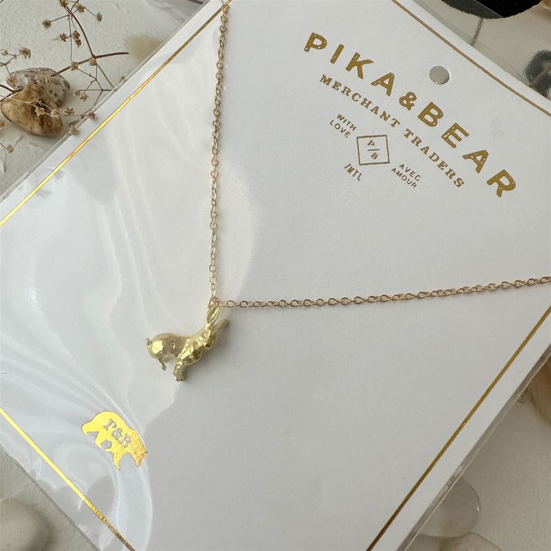 Necklace "Basil" Hare  in Raw Brass