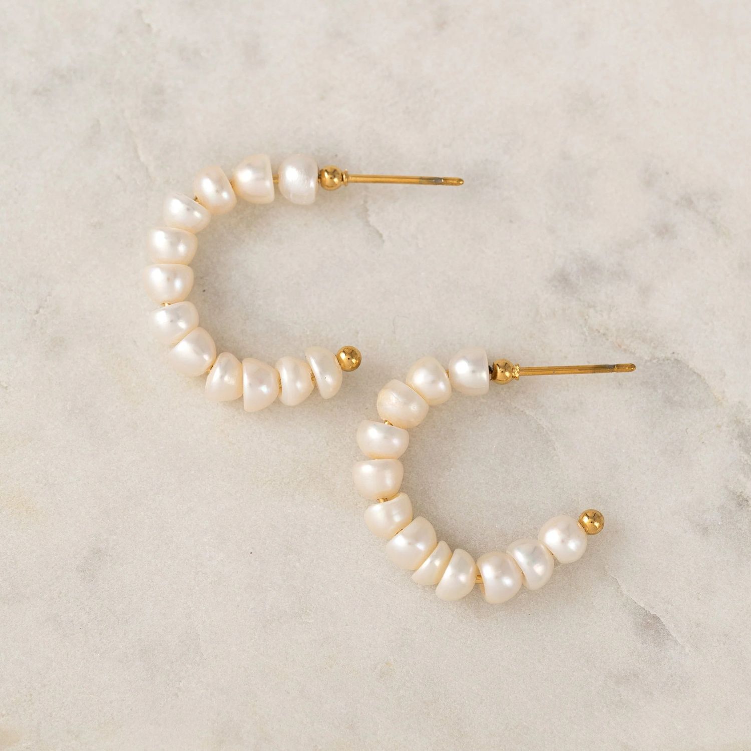Isola Pearl Hoop Waterproof Earrings