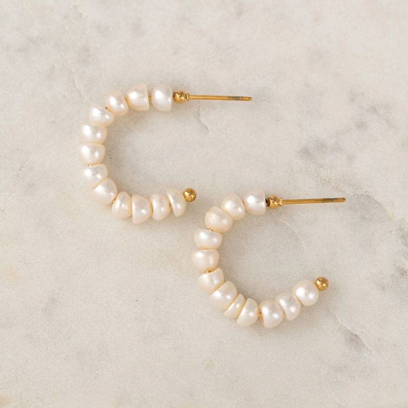 Isola Pearl Hoop Waterproof Earrings