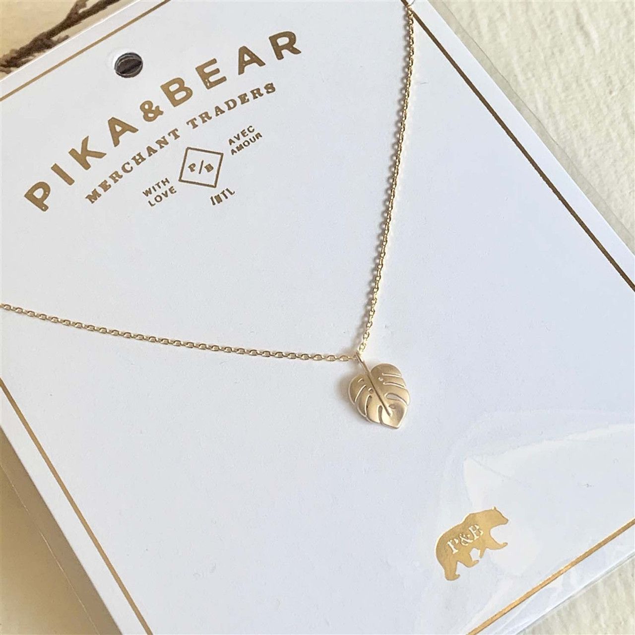 Necklace &quot;Monstera&quot; Leaf Charm Gold