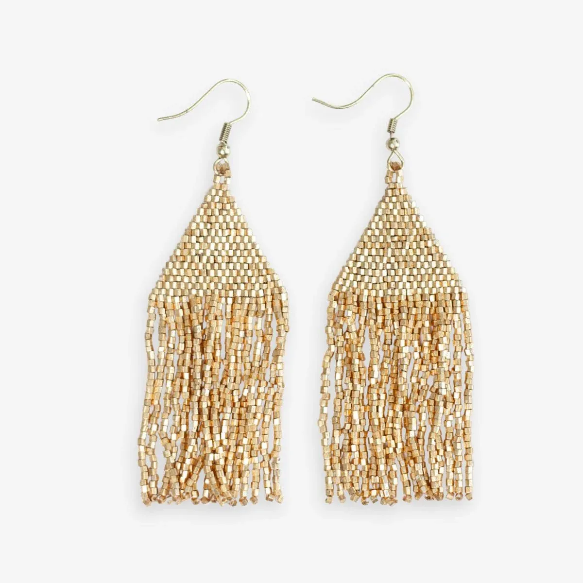Lexie Solid Beaded Fringe Earrings Gold